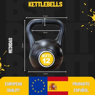 Pack 3 Pesas Rusas Kettlebell BSFIT 10-12-14kg