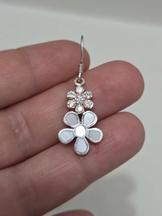 Collar y pendientes plata 925 ley flor