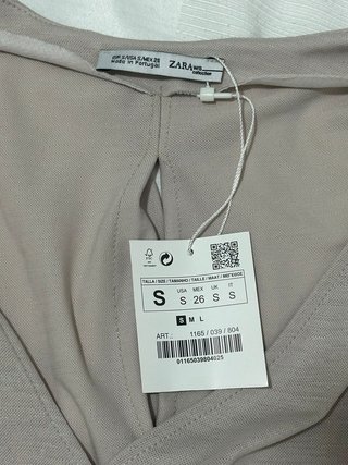 Blusa beige/tortora Zara nuova con scollo a V