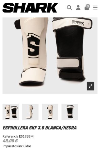 Espinilleras Kickboxing Shark