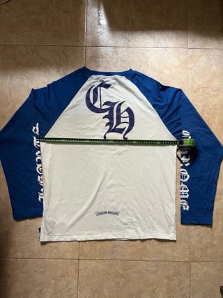 Chrome Hearts Manga Larga Azul y Blanca
