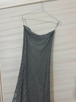 Abito Zara lungo a rete grigio metalizzato – tg S