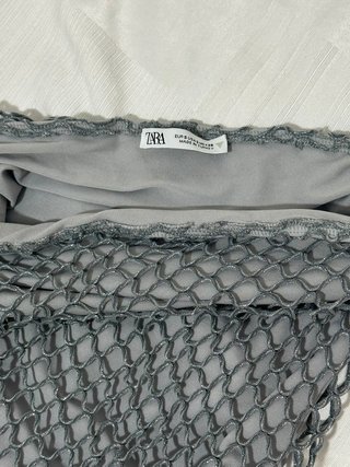 Abito Zara lungo a rete grigio metalizzato – tg S