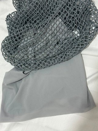 Abito Zara lungo a rete grigio metalizzato – tg S