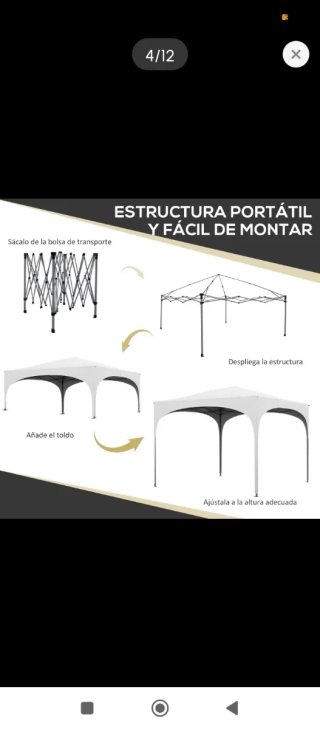 Carpa Desmontable Jardín Blanca