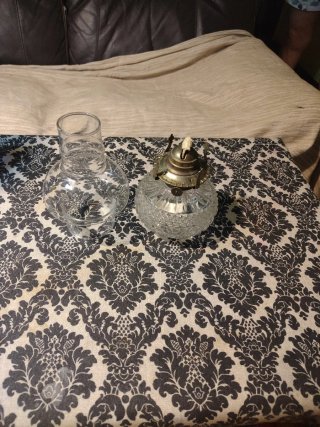Lámpara de aceite de cristal antigua