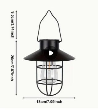 Linterna Solar Vintage Negra