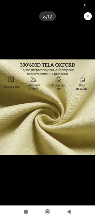 Tumbona plegable beige y negra
