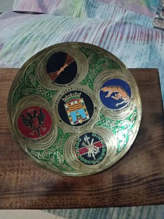 Plato de la religión con todas las banderas de la