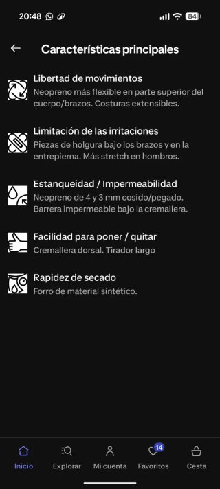 Traje de neopreno talla S