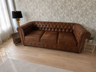 Sofá Chesterfield Marrón Piel
