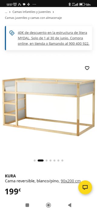 Cama infantil reversible IKEA