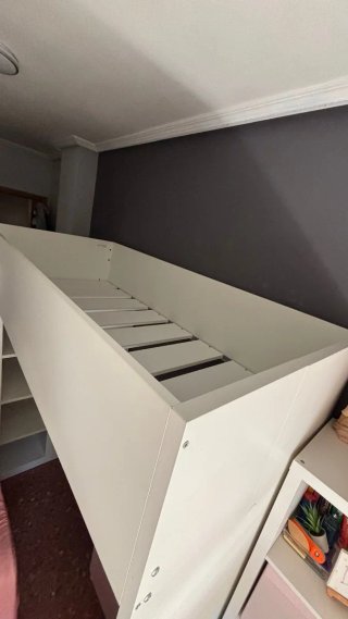Cama litera con armario y escritorio 90x190 blanca