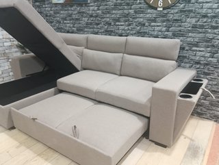 Sofá Cama Modular Beige/Gris