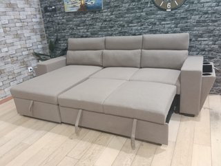 Sofá Cama Modular Beige/Gris