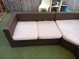 Conjunto Sofá y Sillas Exterior Ratán