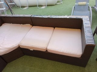 Conjunto Sofá y Sillas Exterior Ratán