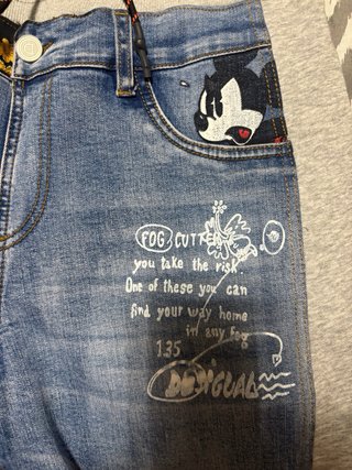 Vaqueros Desigual L Jogging Gris y Azul