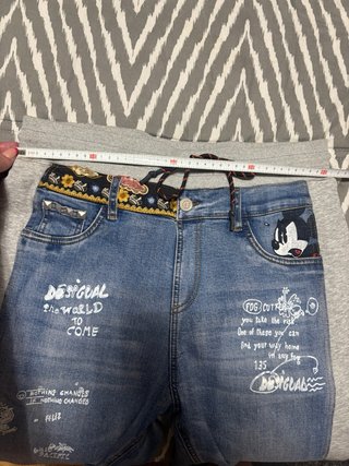 Vaqueros Desigual L Jogging Gris y Azul