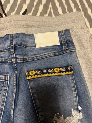 Vaqueros Desigual L Jogging Gris y Azul