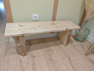 Banco de Madera de Pino Natural. Nuevo