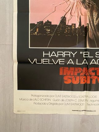 Cartel Cine Impacto Súbito Clint Eastwood