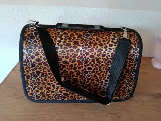 Bolsa transporte mascota leopardo