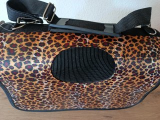 Bolsa transporte mascota leopardo