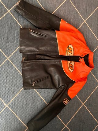 Chaqueta Harley-Davidson Piel Negra/Naranja