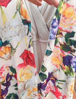 Vestido largo fiesta estampado floral