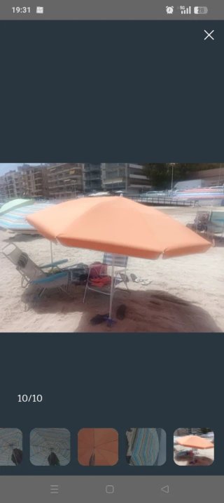 Sombrilla Naranja Playa 200 cm