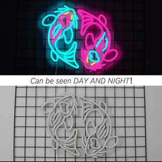 Luz Neón Doble Pez Koi Decoración