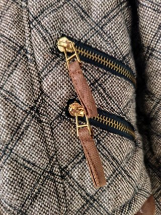 Cazadora Zara Mujer Cuadros Marrón Beige