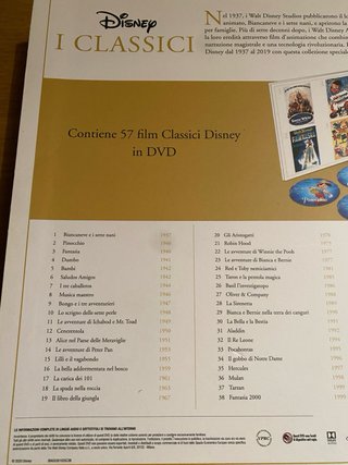 Cofanetto i grandi classici Disney (57 dvd)
