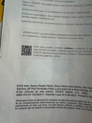 Matemáticas 6º de Primaria Anaya.