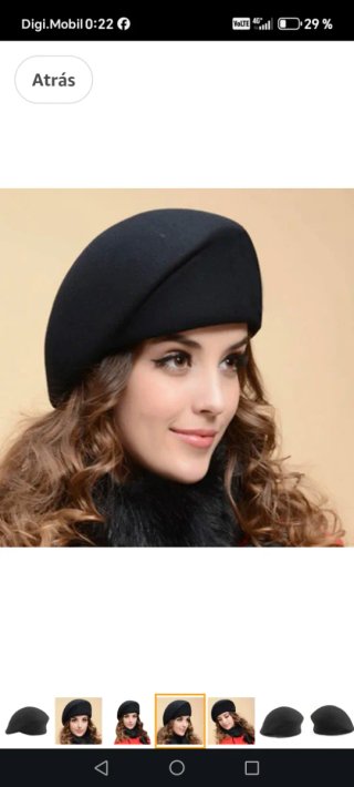 Sombrero lana Abbacino negro mujer