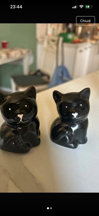 Set statuette cuore e gatti e portacandele