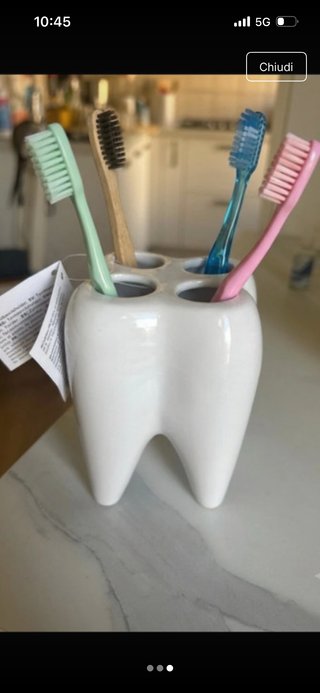 Portaspazzolino dente in ceramica unico !!!!!!
