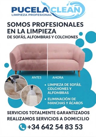 Limpieza de colchones, sofás y alfombras.