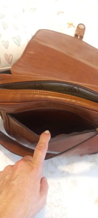 Bolso bandolera piel marrón