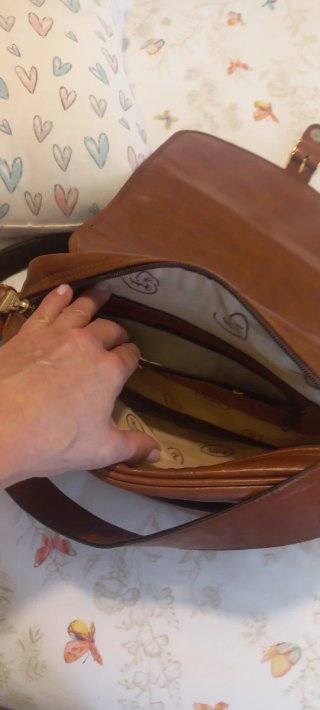 Bolso bandolera piel marrón