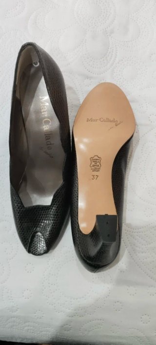 Zapatos Mar Callado Peep Toe Negros