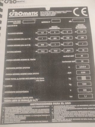 Grúa Cinomatic 220 Volt