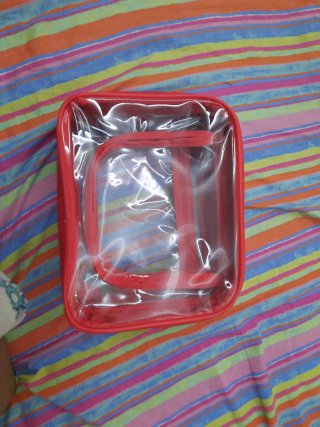Mochila para cosmeticos transparente