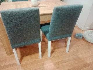 Sillas comedor Bergmunt Ikea tela y madera