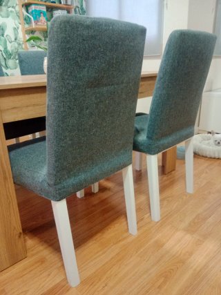 Sillas comedor Bergmunt Ikea tela y madera
