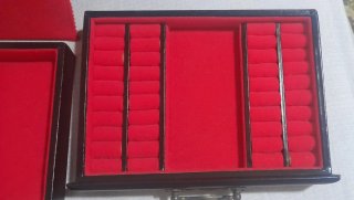 Caja antigua joyero años 30 terciopelo rojo