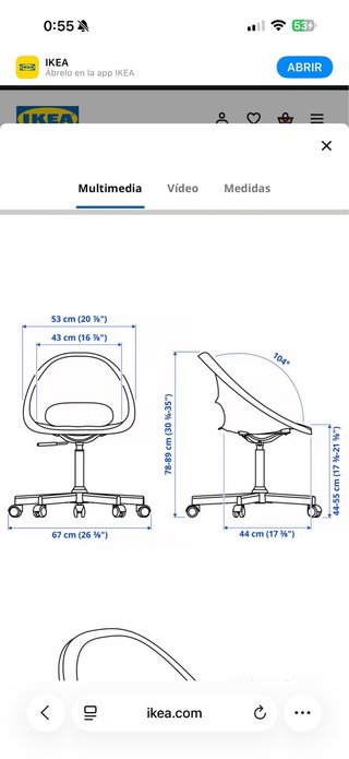 Silla de oficina IKEA ELDBERGET/MALSKÄR