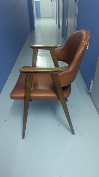 Sillón Retro Mid-Century Skai Marrón