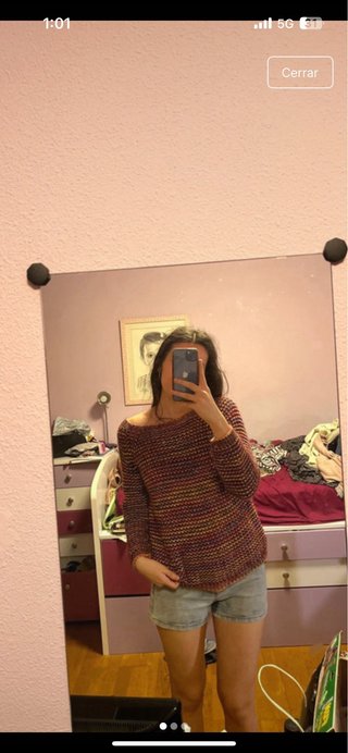 Jersey de punto invierno multicolor